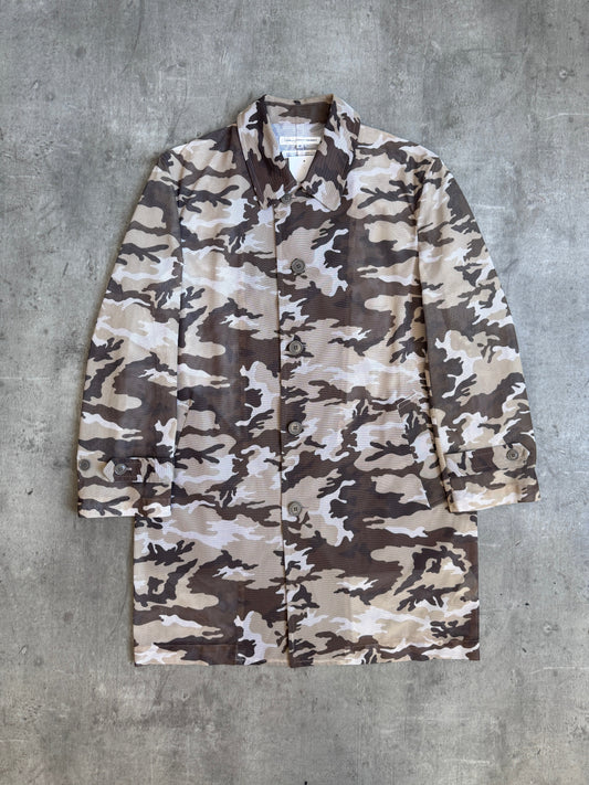 Comme Des Garcons SHIRT Mesh Desert Camo Trench Coat