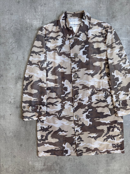 Comme Des Garcons SHIRT Mesh Desert Camo Trench Coat