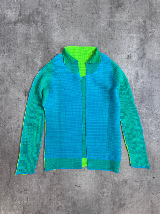 Issey Miyake Pleats Please Two Tone Top