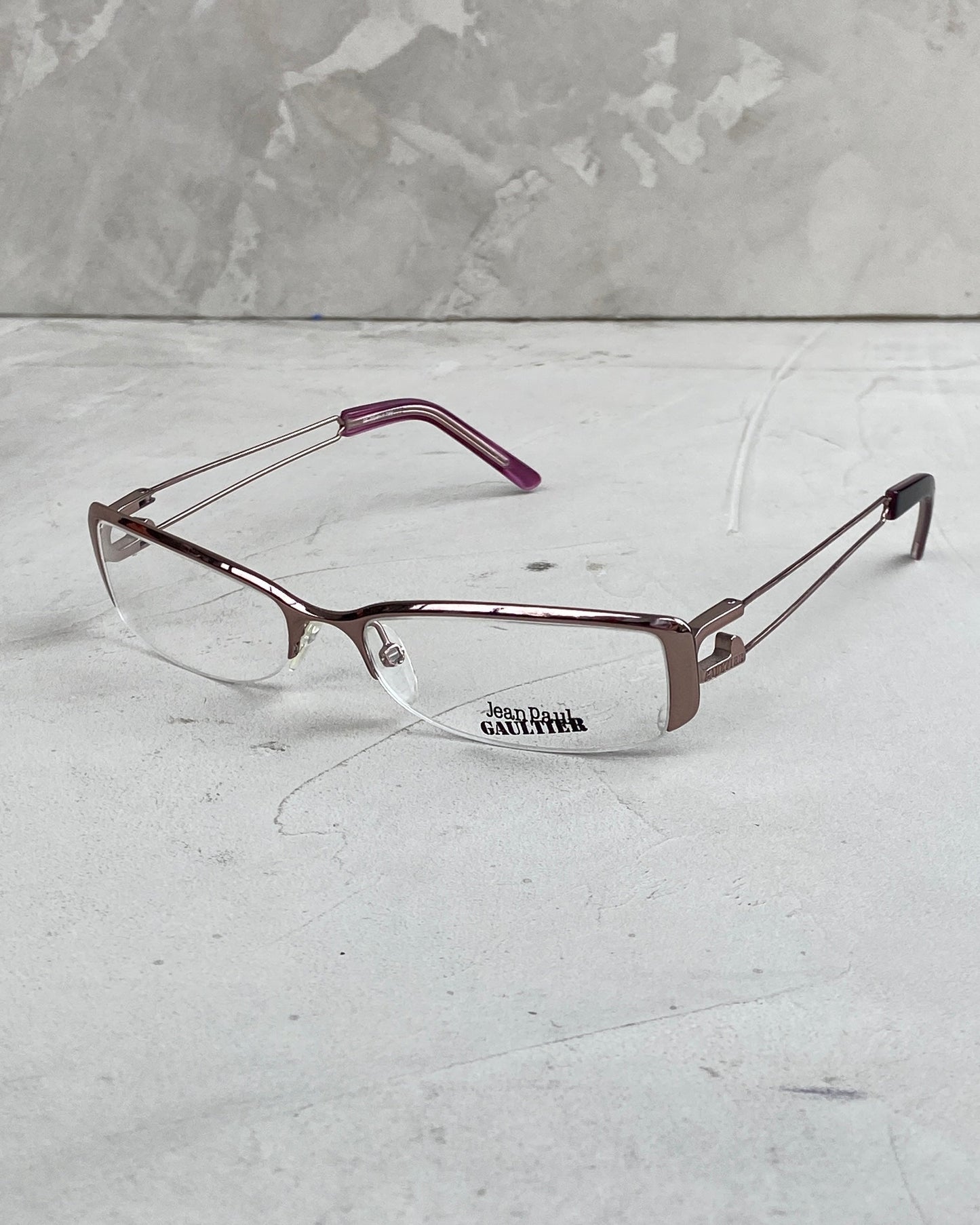 JEAN PAUL GAULTIER CLEAR LENS LOGO GLASSES | O/S, Brown