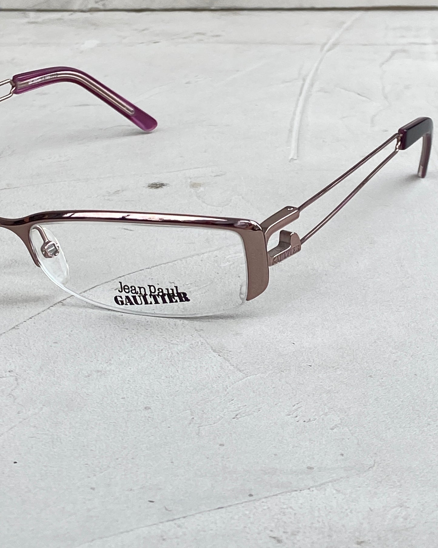 JEAN PAUL GAULTIER CLEAR LENS LOGO GLASSES | O/S, Brown