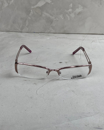 JEAN PAUL GAULTIER CLEAR LENS LOGO GLASSES | O/S, Brown