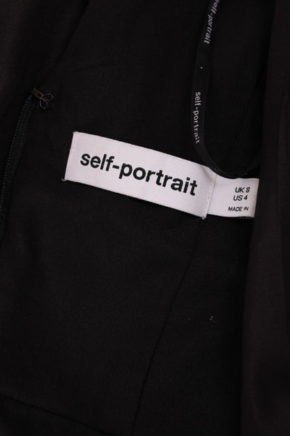 Self Portrait S/S Bow Dress Black 8 | Default Title, Black