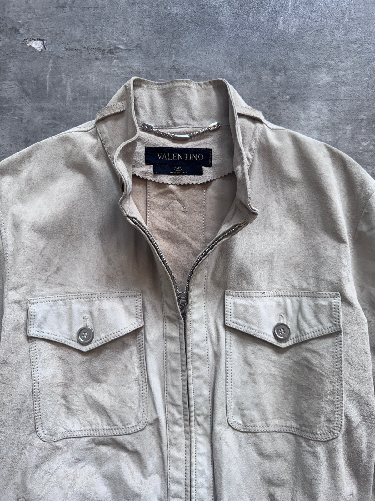 1990's Valentino Beige Suede Blouson | Large