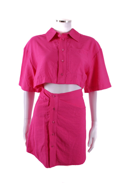 Jacquemus short sleeve cut out mini dress Pink S | Default Title, Pink