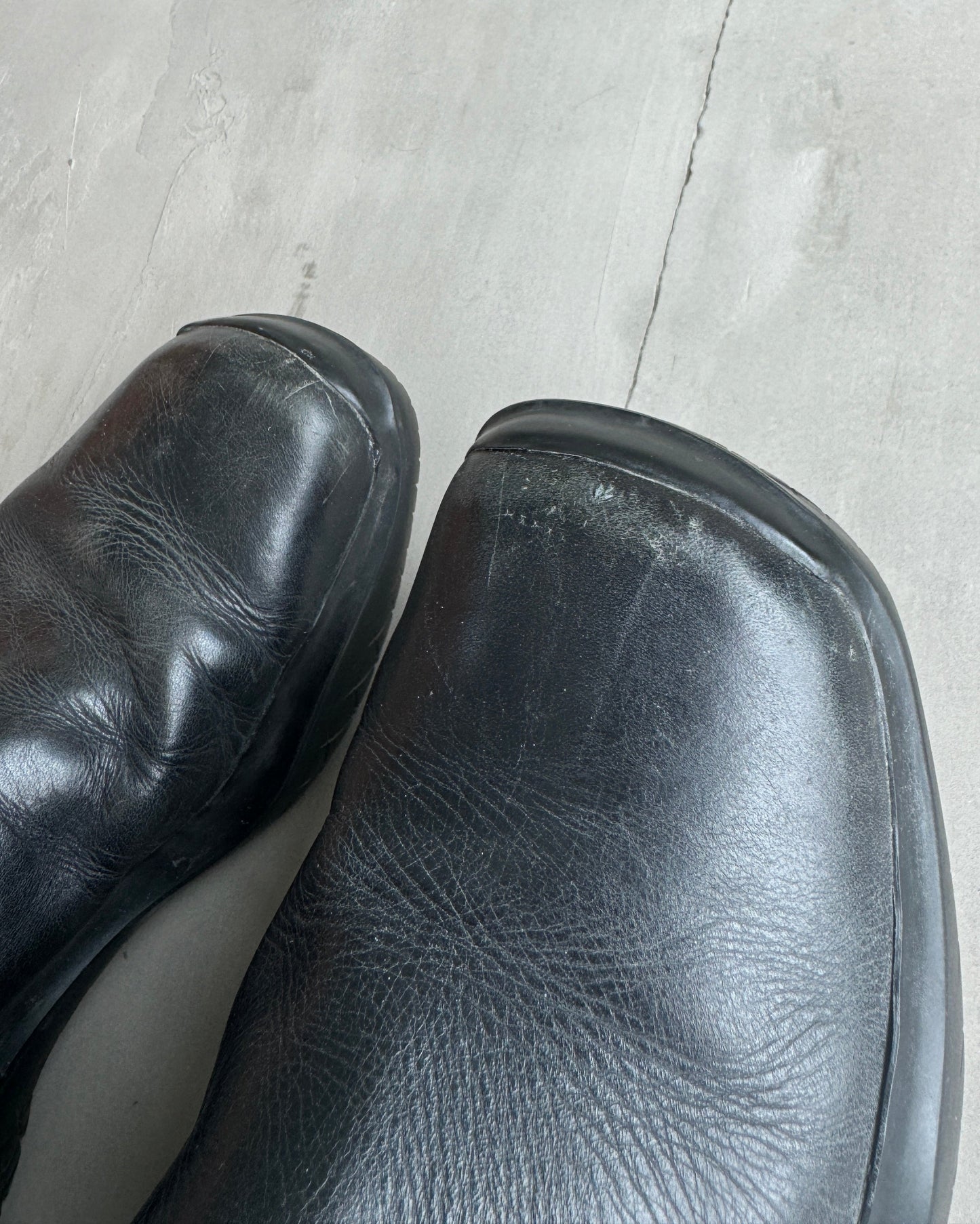 PRADA AW99 VIBRAM LEATHER BOOTS - UK 9 | UK 9, Black