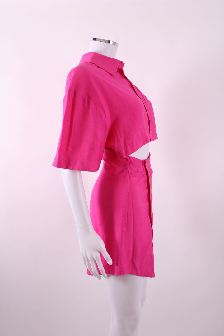 Jacquemus short sleeve cut out mini dress Pink S | Default Title, Pink