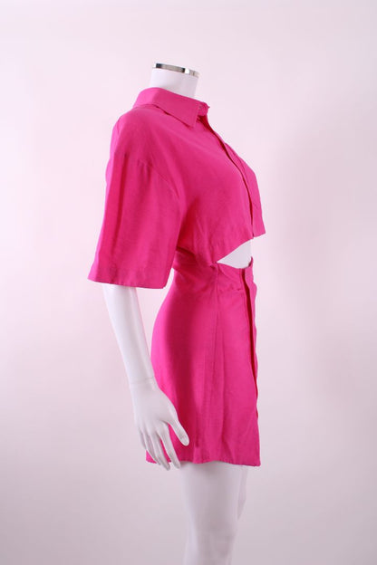 Jacquemus short sleeve cut out mini dress Pink S | Default Title, Pink