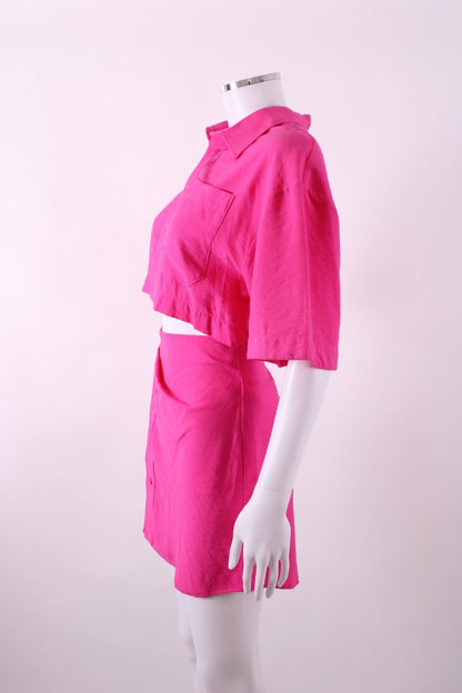 Jacquemus short sleeve cut out mini dress Pink S | Default Title, Pink