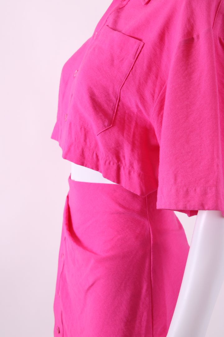 Jacquemus short sleeve cut out mini dress Pink S | Default Title, Pink