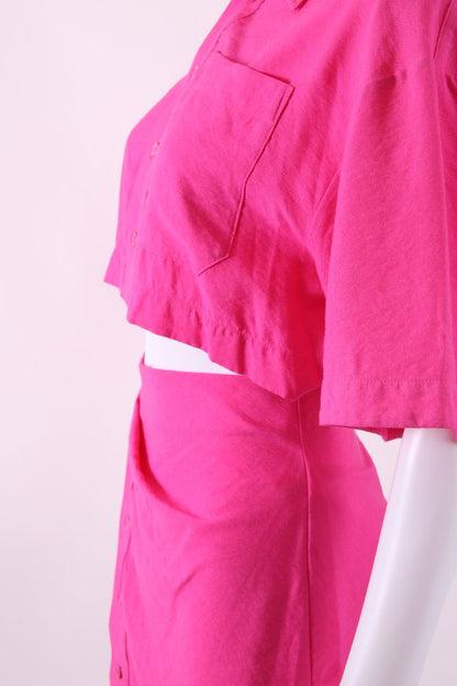 Jacquemus short sleeve cut out mini dress Pink S | Default Title, Pink