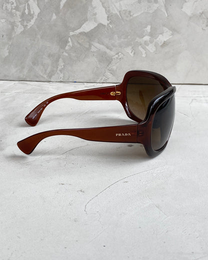 PRADA FW2011 OVERSIZED WRAP SUNGLASSES | O/S, Brown