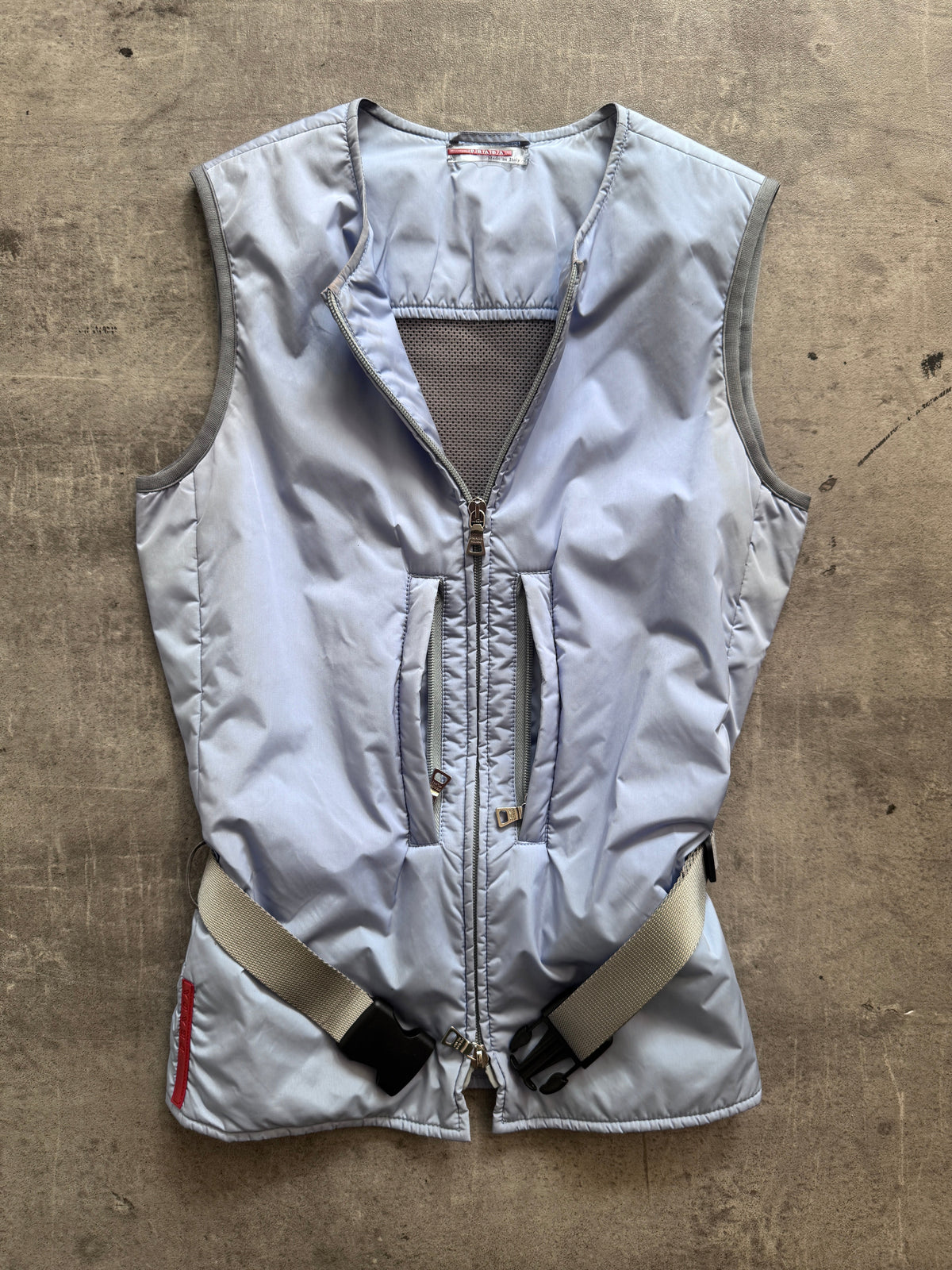 S/S 1999 Prada Sport Blue Nylon Buckled Tech Vest | Small, Multicoloured