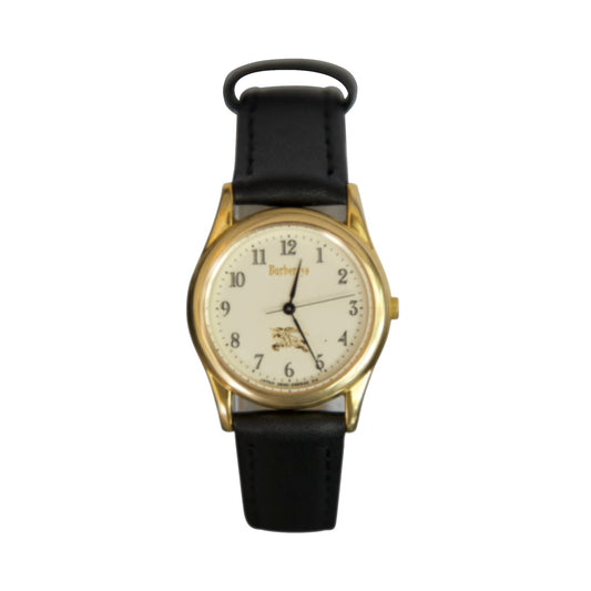 Burberry Model 110048 Gold Plated Leather Watch