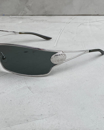 DIOR 2000's "J'ADORE 1" WRAP CHROME SUNGLASSES | O/S, Silver