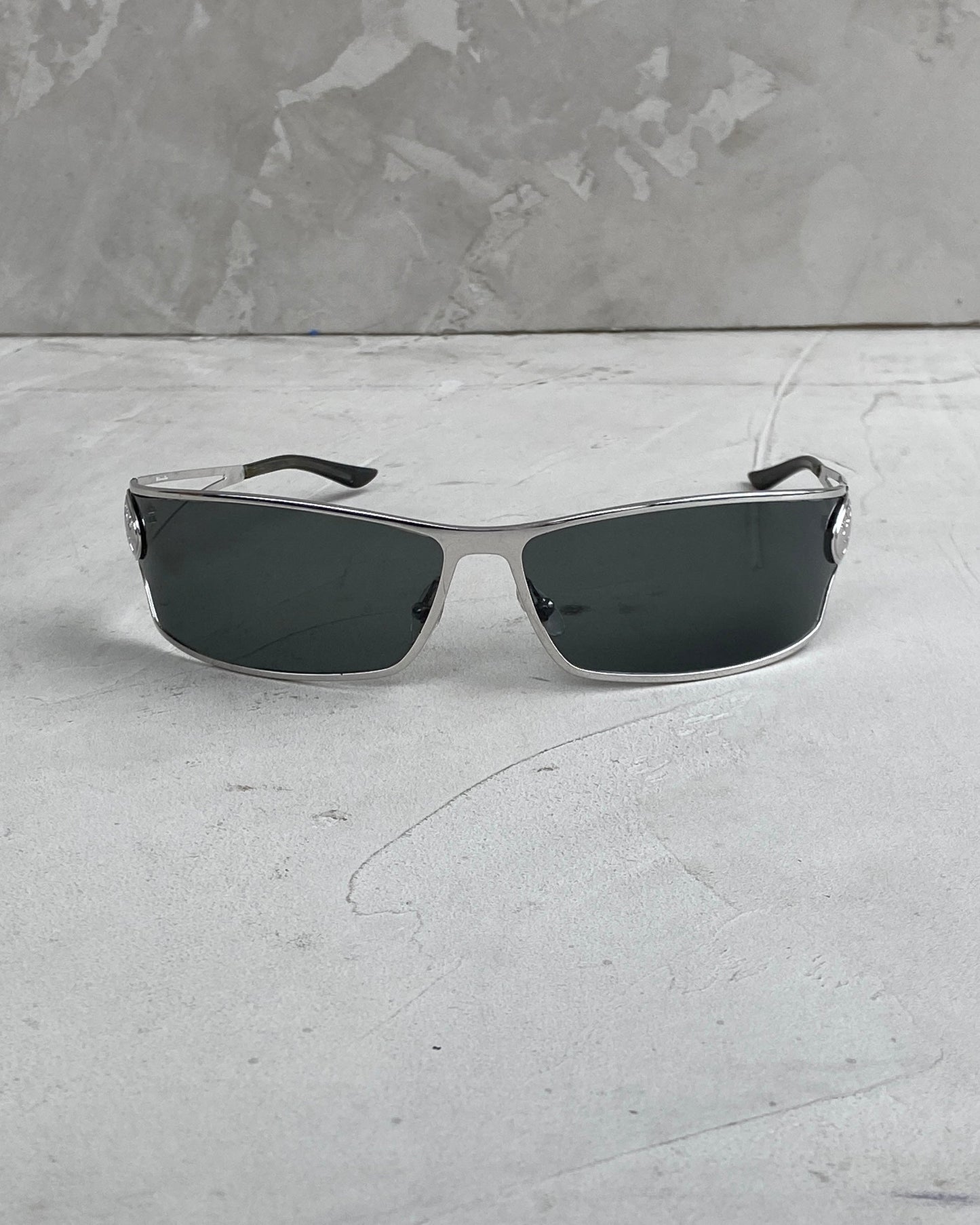 DIOR 2000's "J'ADORE 1" WRAP CHROME SUNGLASSES | O/S, Silver