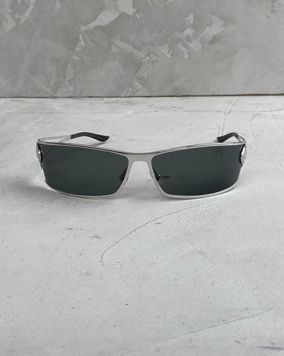 DIOR 2000's "J'ADORE 1" WRAP CHROME SUNGLASSES | O/S, Silver