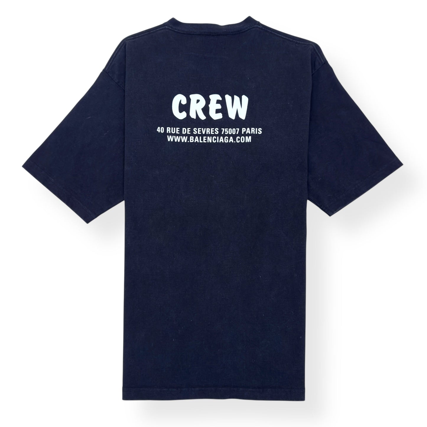 BALENCIAGA CREW COTTON T-SHIRT BLACK / WHITE M | Medium, Black