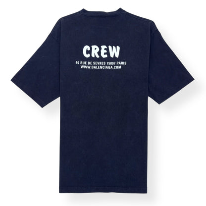 BALENCIAGA CREW COTTON T-SHIRT BLACK / WHITE M | Medium, Black