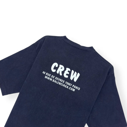 BALENCIAGA CREW COTTON T-SHIRT BLACK / WHITE M | Medium, Black