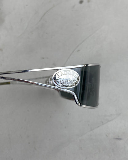 DIOR 2000's "J'ADORE 1" WRAP CHROME SUNGLASSES | O/S, Silver