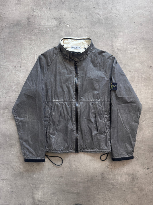 S/S 2007 Stone Island Spalmatura Charcoal Grey Tech Jacket | Extra Large, Charcoal Grey