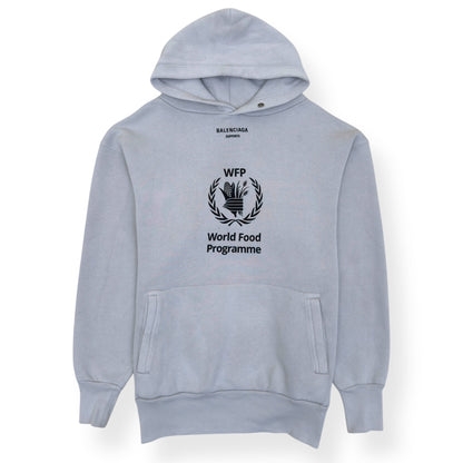 BALENCIAGA OVERSIZED WORLD FOOD PROGRAMME HOODIE WHITE XS | XS, White