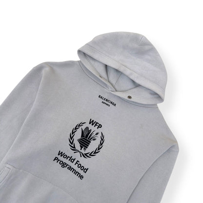 BALENCIAGA OVERSIZED WORLD FOOD PROGRAMME HOODIE WHITE XS | XS, White