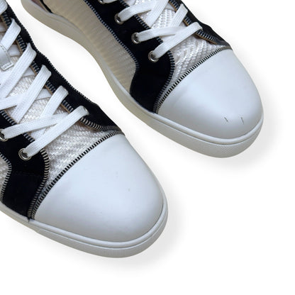 CHRISTIAN LOUBOUTIN LOUIS ORLATO HIGH-TOP SNEAKER WHITE / NAVY / RED 43 / UK9 | UK 9, Multicoloured
