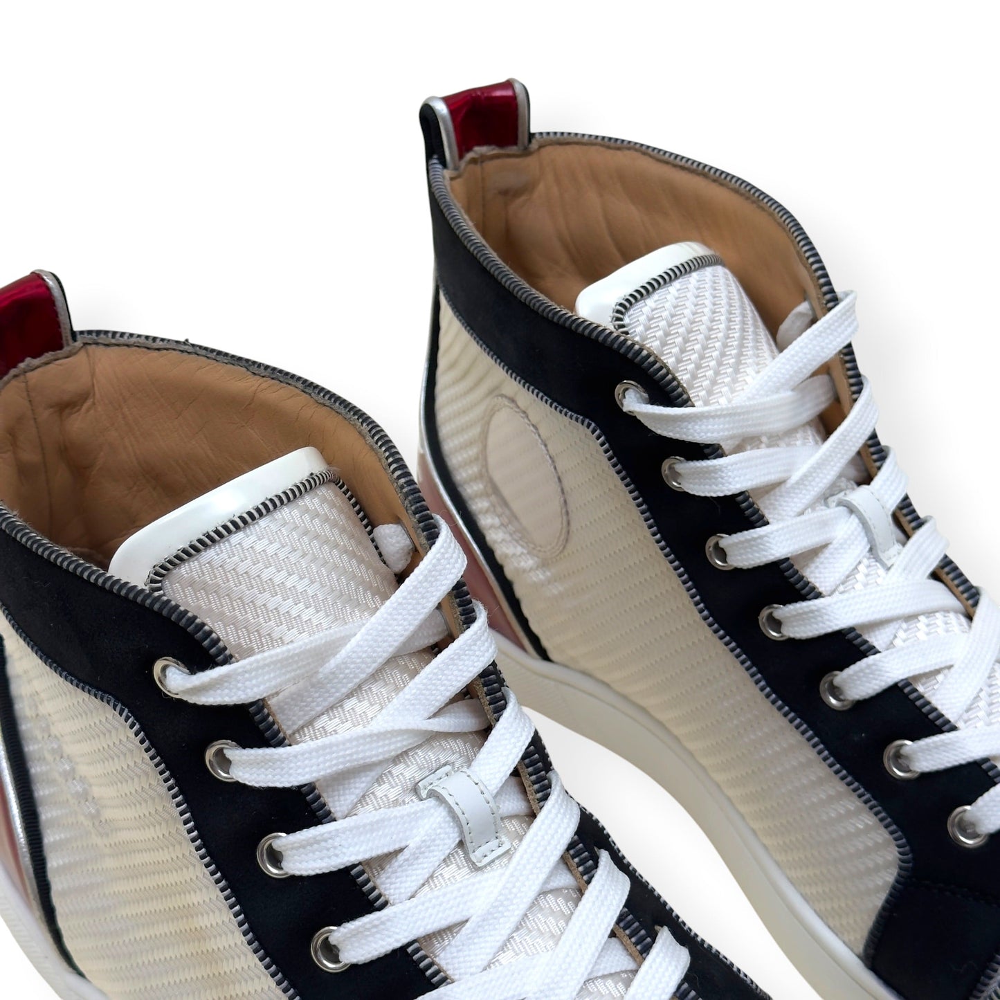 CHRISTIAN LOUBOUTIN LOUIS ORLATO HIGH-TOP SNEAKER WHITE / NAVY / RED 43 / UK9 | UK 9, Multicoloured