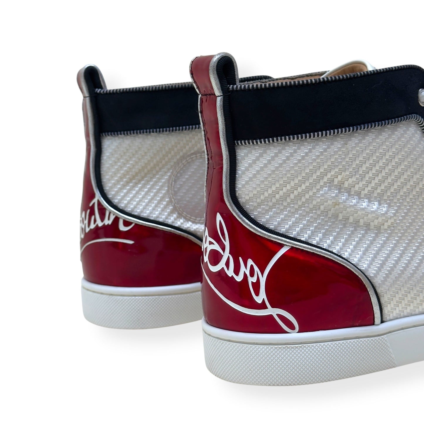 CHRISTIAN LOUBOUTIN LOUIS ORLATO HIGH-TOP SNEAKER WHITE / NAVY / RED 43 / UK9 | UK 9, Multicoloured