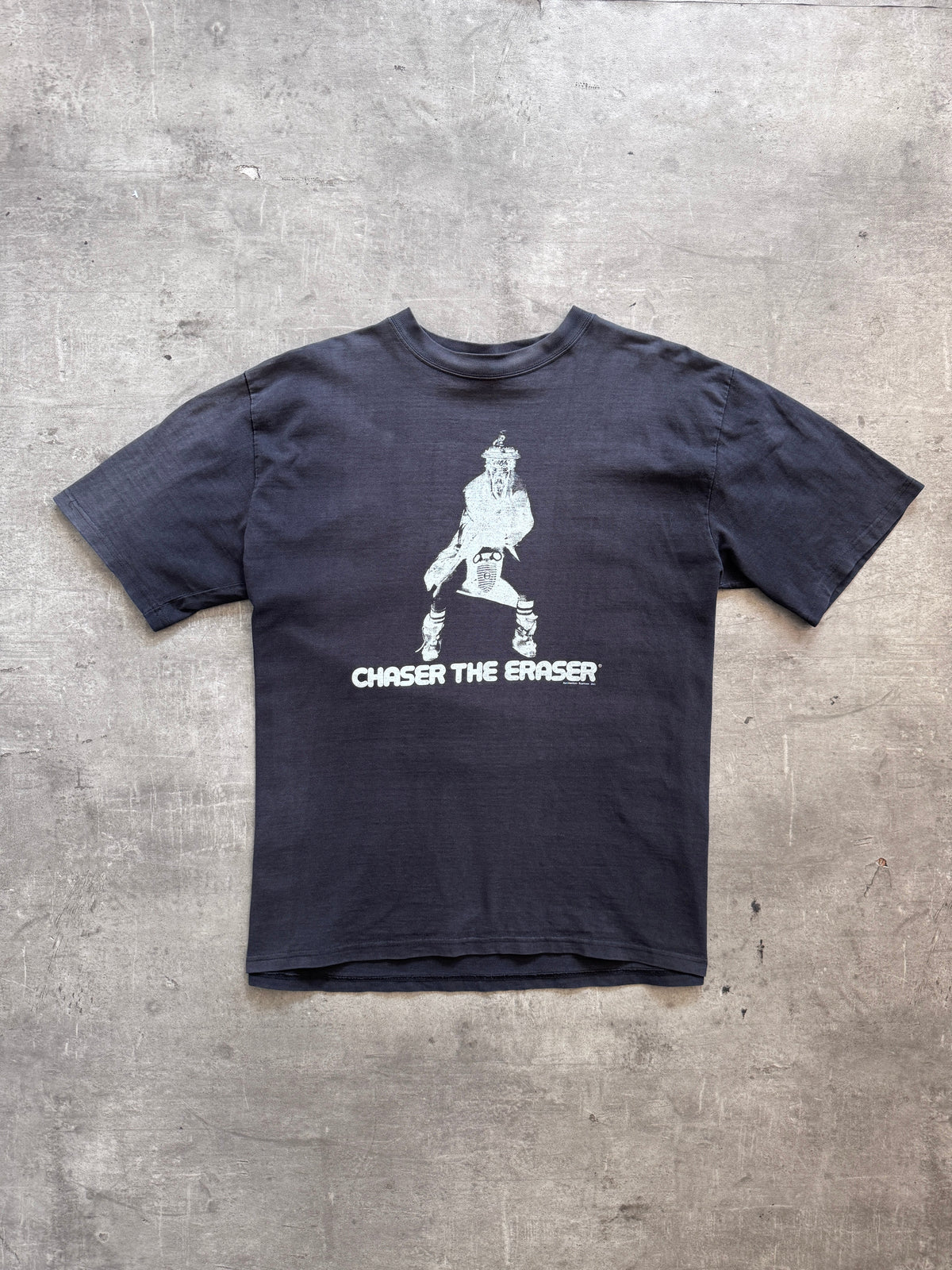 2003 Supreme 'Chaser The Eraser' Faded Black Graphic Tee | Extra Large, Multicoloured