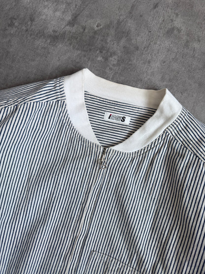 Issey Miyake Sport Hickory Stripe Bomber Jacket