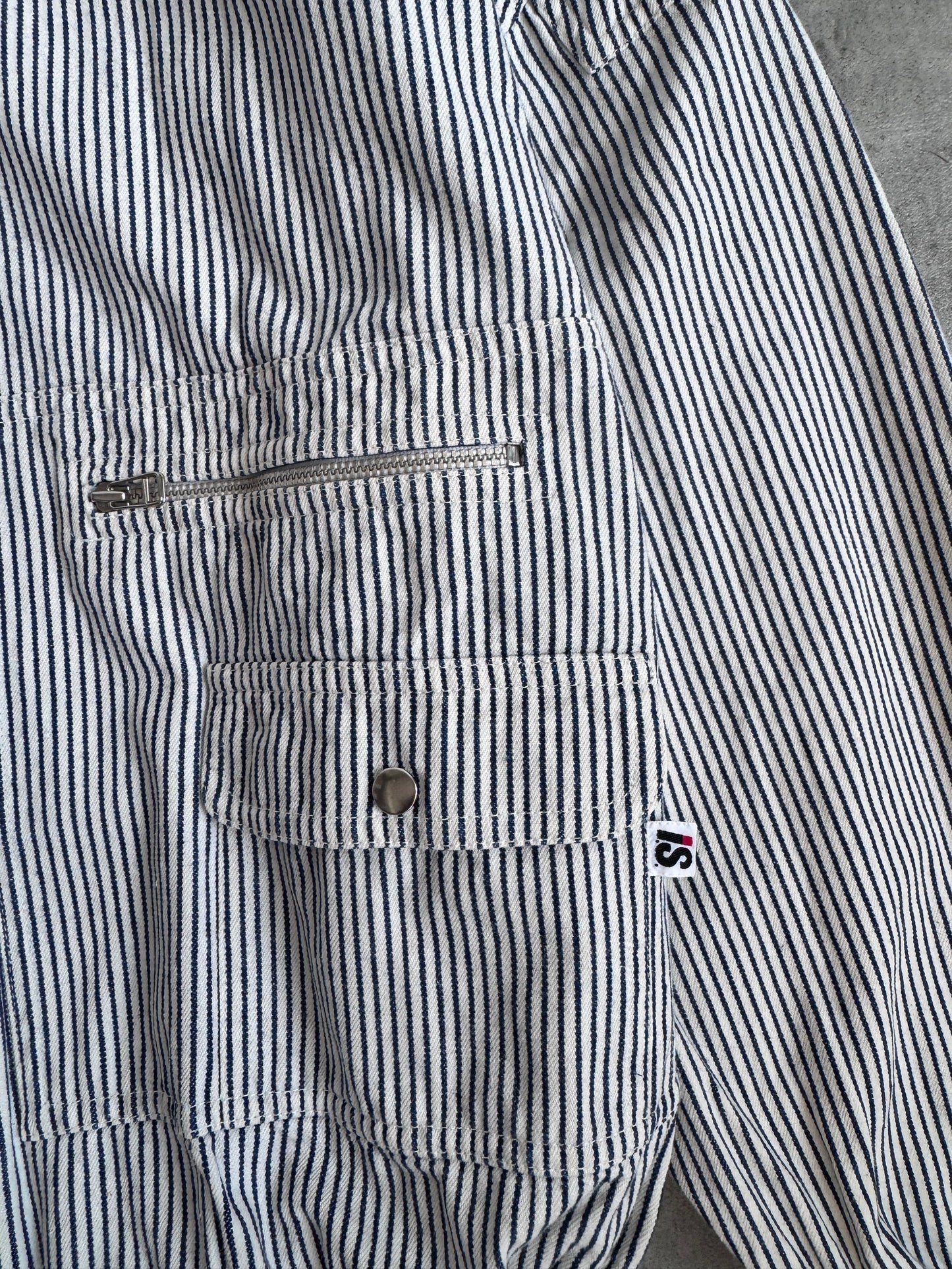 Issey Miyake Sport Hickory Stripe Bomber Jacket