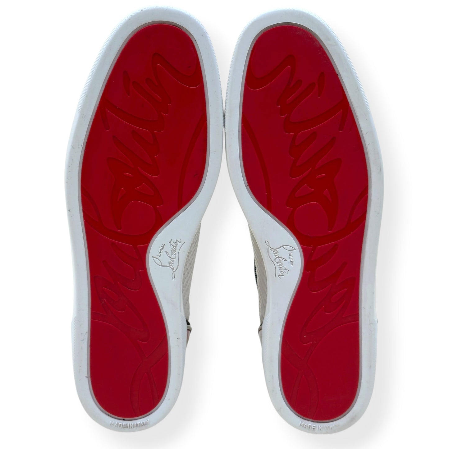 CHRISTIAN LOUBOUTIN LOUIS ORLATO HIGH-TOP SNEAKER WHITE / NAVY / RED 43 / UK9 | UK 9, Multicoloured