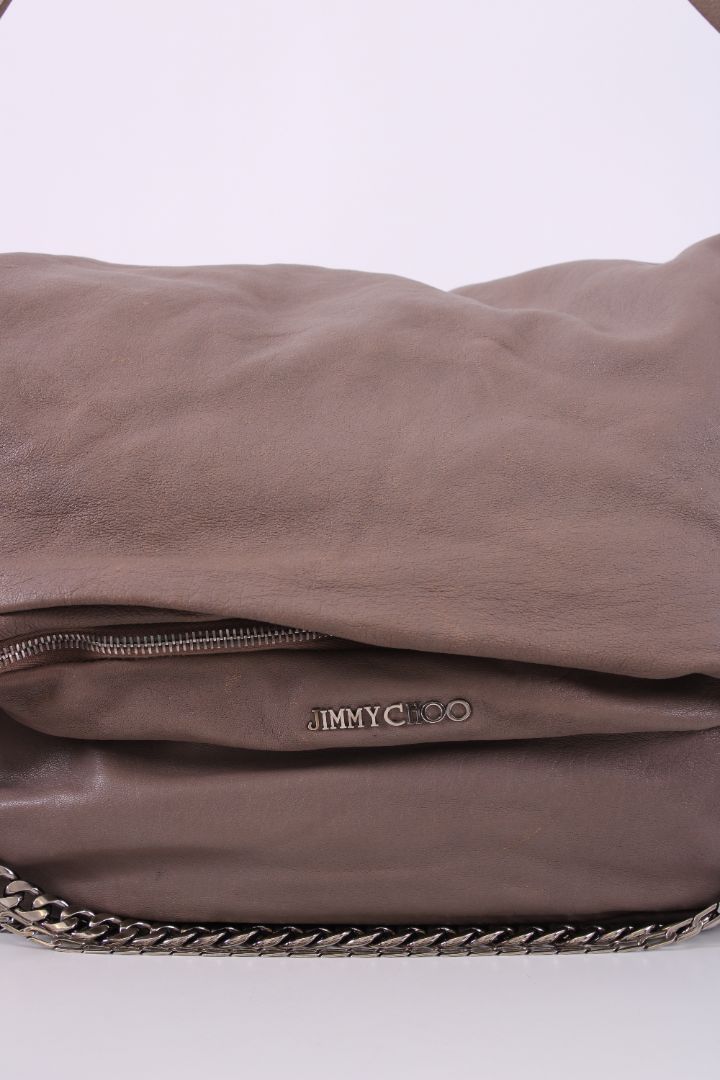 Jimmy Choo Chain Fold Over Bag Beige | O/S, Beige