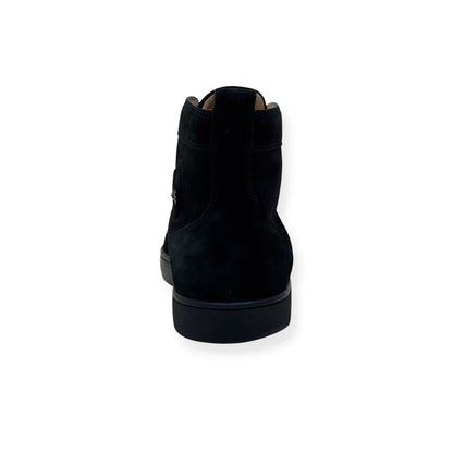 CHRISTIAN LOUBOUTIN LOUIS SPIKES HIGH-TOP SUEDE SNEAKER BLACK 43.5 / UK9.5 | UK 9.5, Black