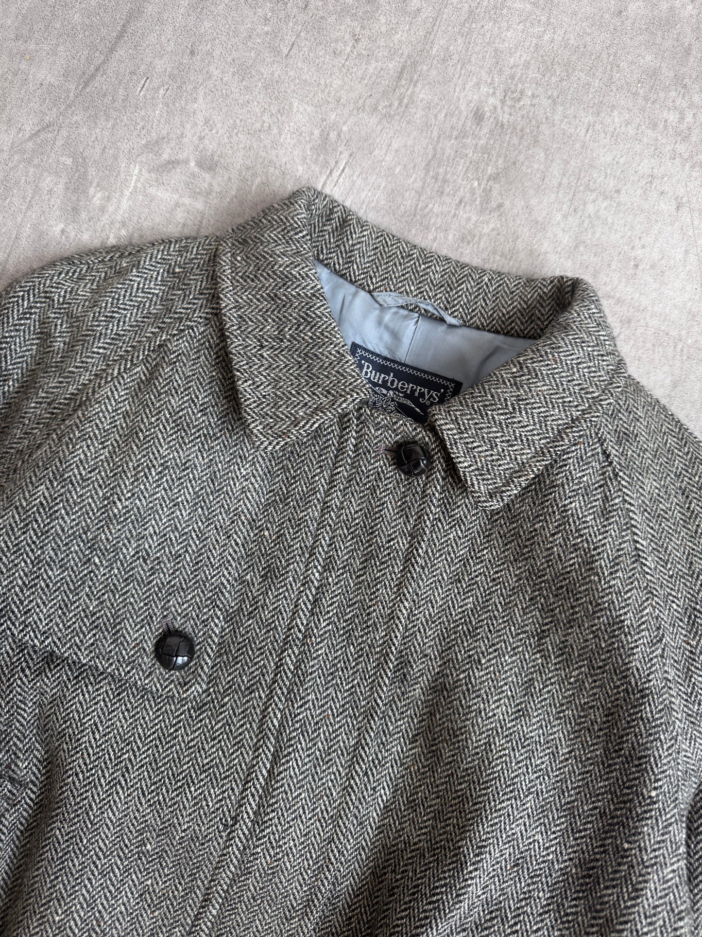Burberry Herringbone Wool Panelled Blouson