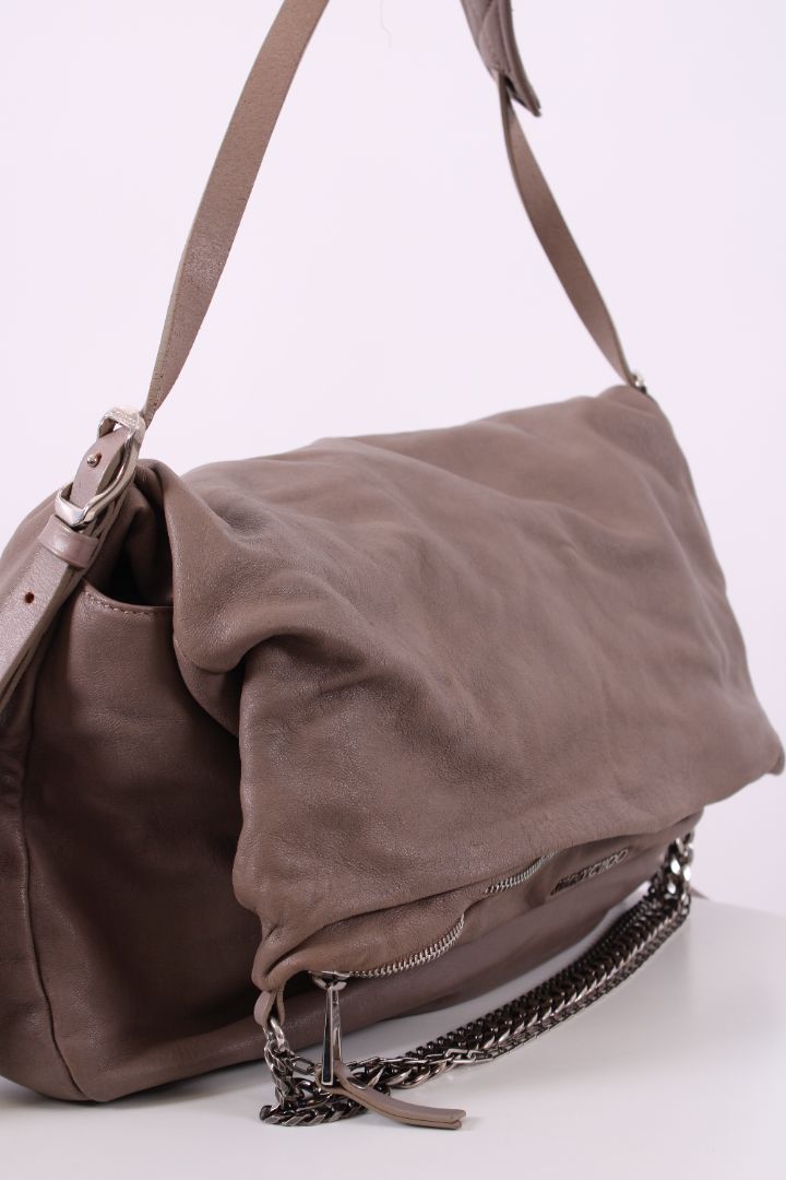 Jimmy Choo Chain Fold Over Bag Beige | O/S, Beige