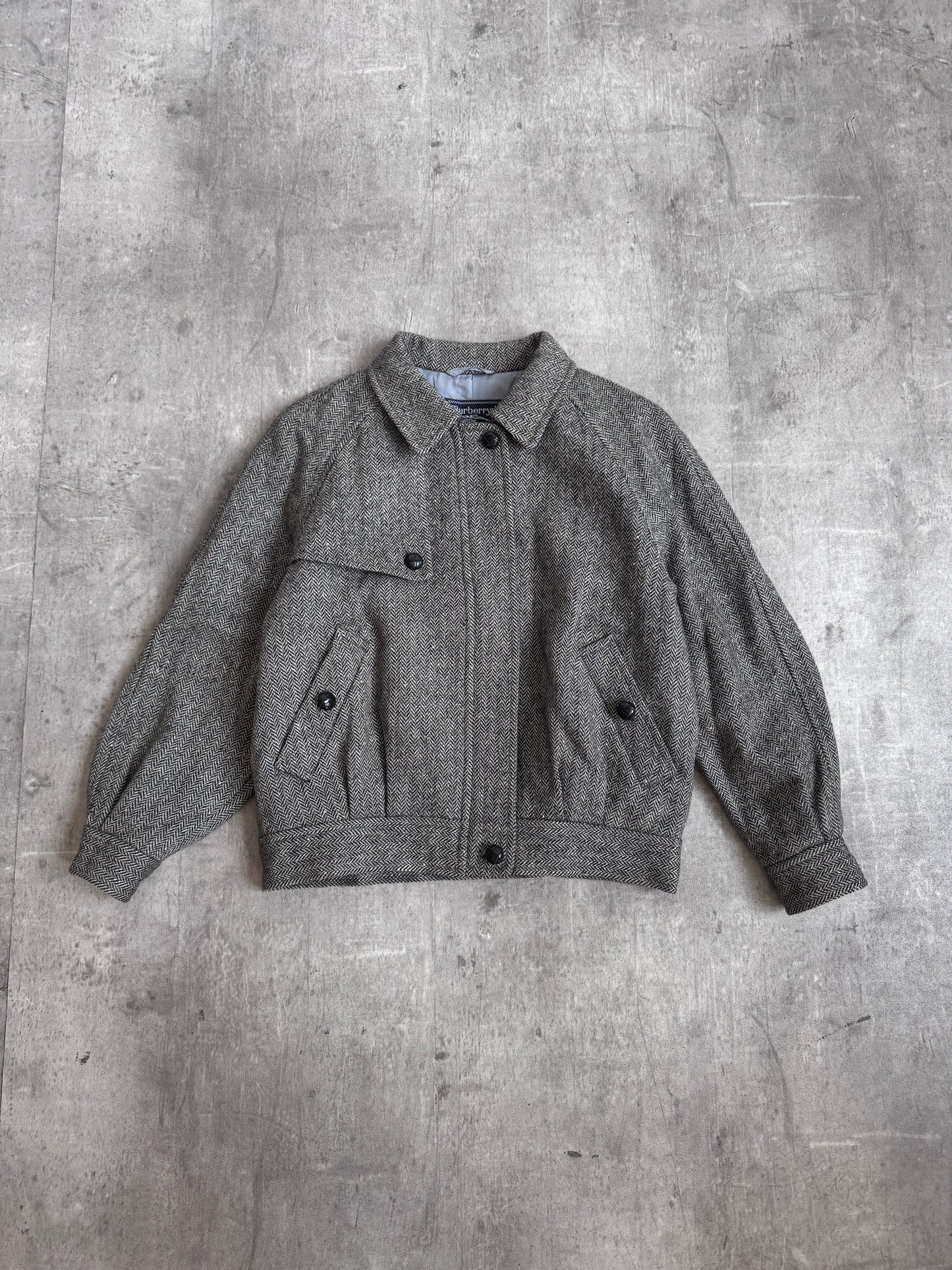 Burberry Herringbone Wool Panelled Blouson