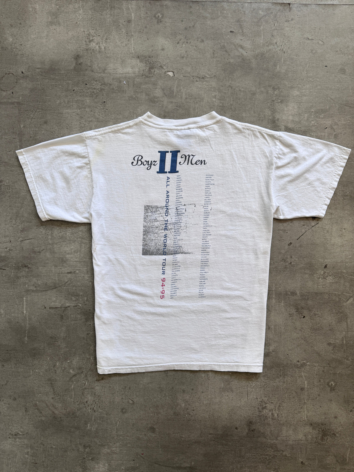 1994-95 Boys II Men World Tour Graphic Tee | Large, Multicoloured