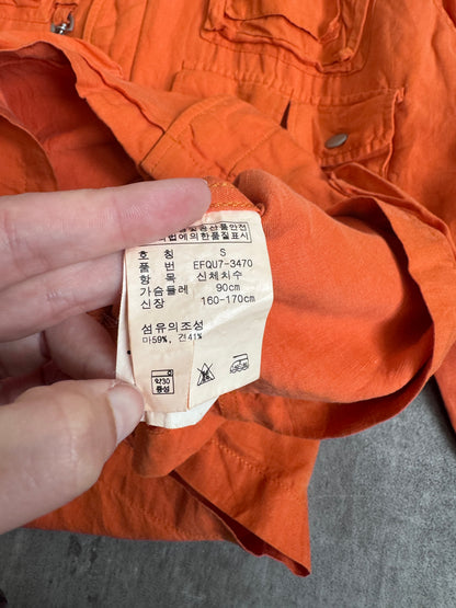 Ralph Lauren Orange Multipocket Silk Blend Utility Jacket