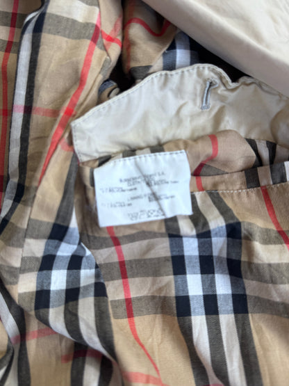 Burberry Nova Check Lined Cream Parka Jacket