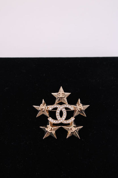 Chanel Crystal Star Brooch Gold | Default Title, Gold