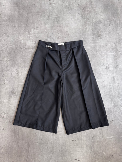 VT Rework: Black Pleated Oversized Shorts