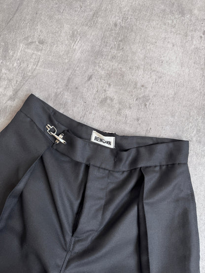 VT Rework: Black Pleated Oversized Shorts