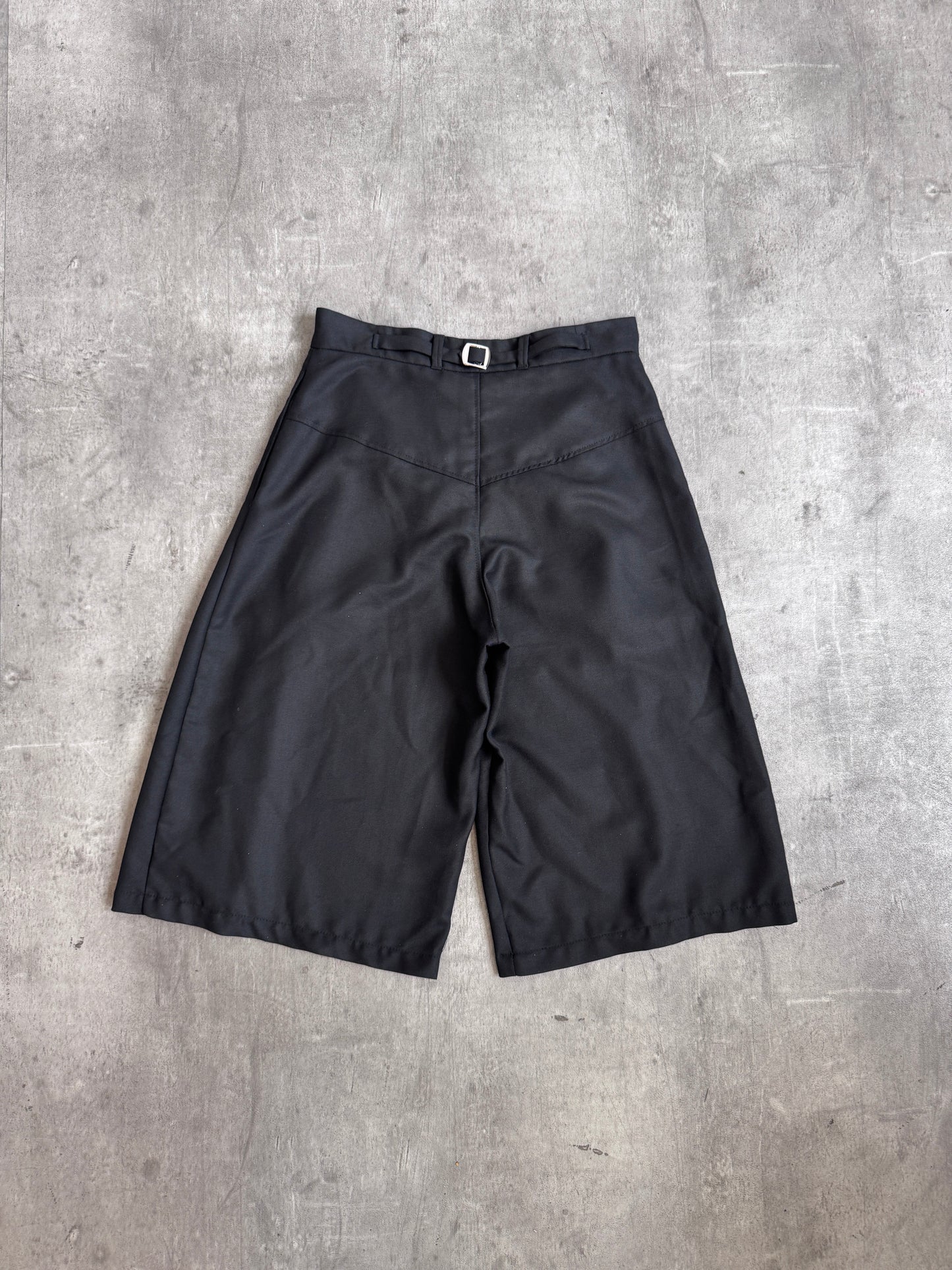 VT Rework: Black Pleated Oversized Shorts