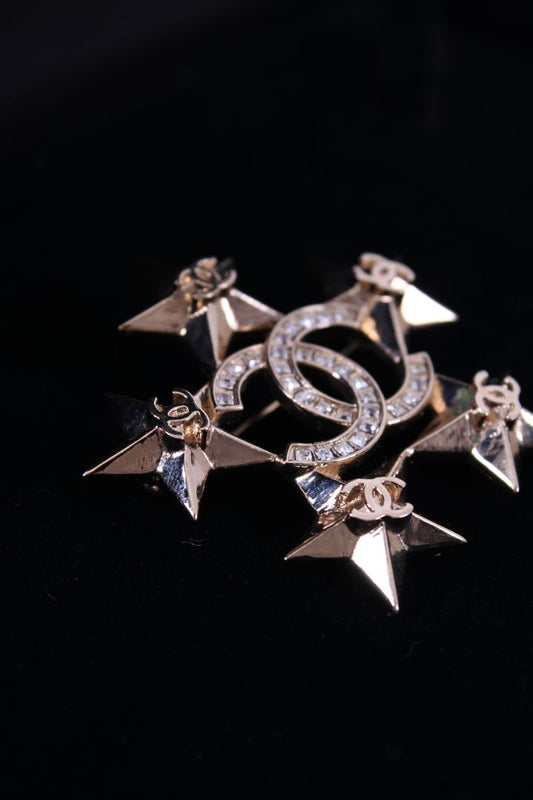 Chanel Crystal Star Brooch Gold | Default Title, Gold