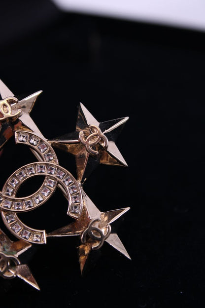 Chanel Crystal Star Brooch Gold | Default Title, Gold