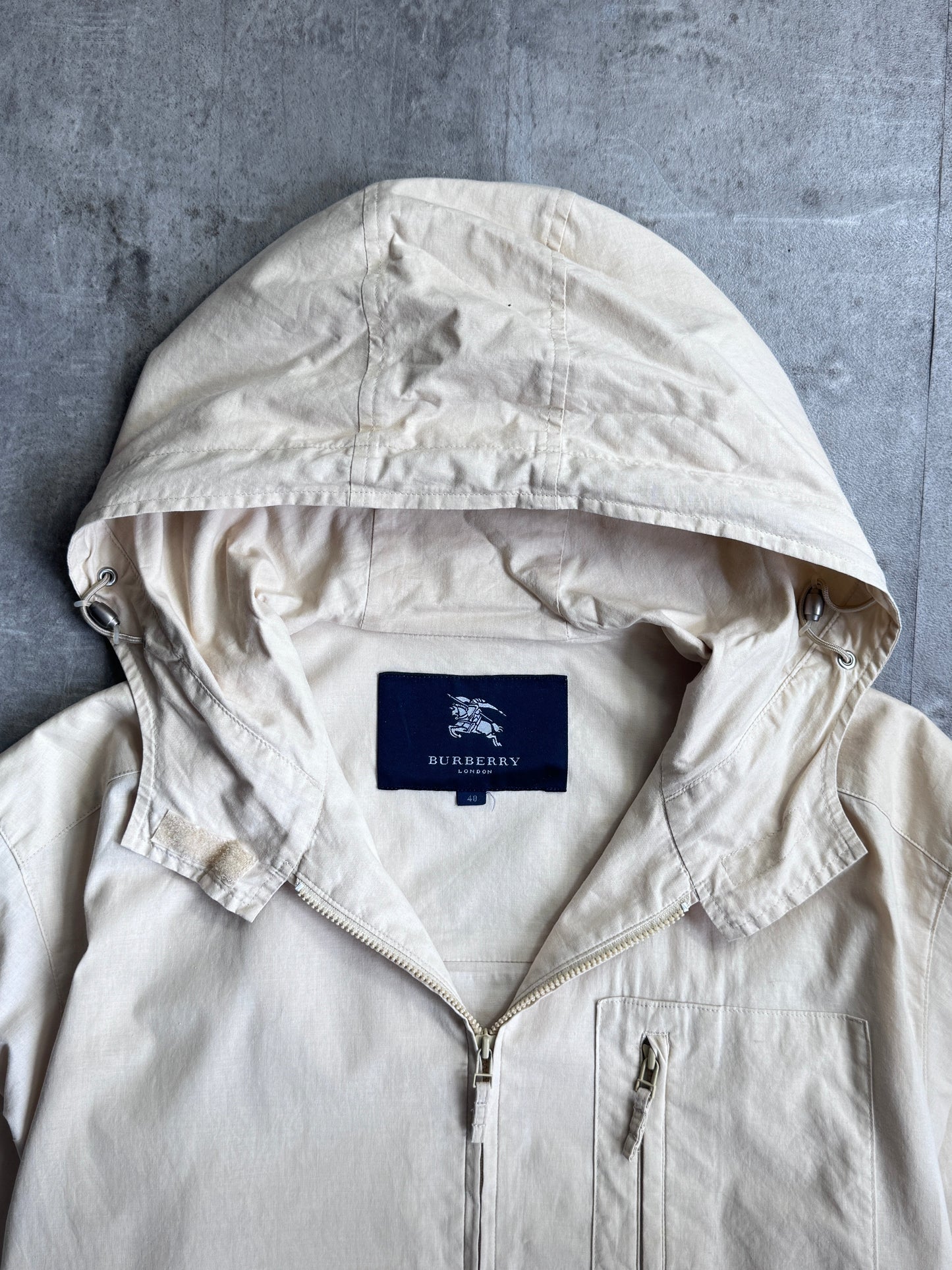 Burberry Beige Hooded Packable Tech Jacket